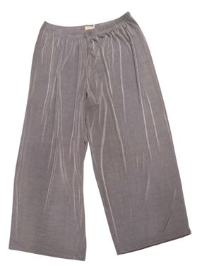 Soft Focus Size 1X Wide-Leg Lounge Pants in Gray